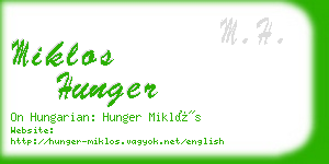 miklos hunger business card